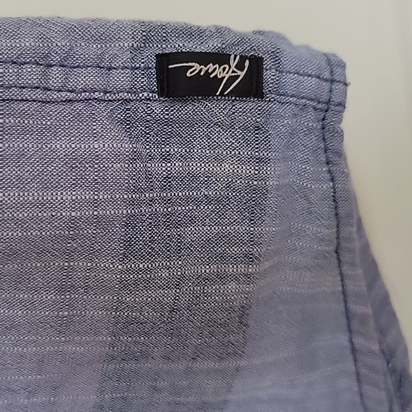 HOWE button down shirt short sleeved shades of blue striped. NWOT - Picture 5 of 6